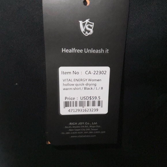 Vital salveo, long sleeve, new with tags, zipper, Womens, large, active wear - Picture 2 of 3